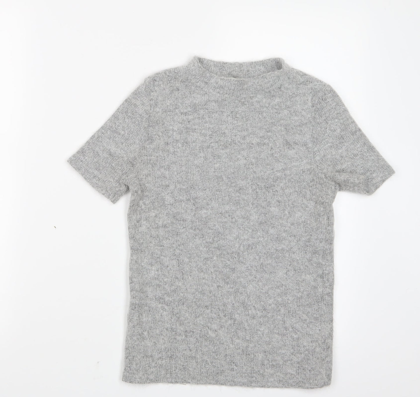 Womens UK Size 8 River Island Grey Basic T-Shirt