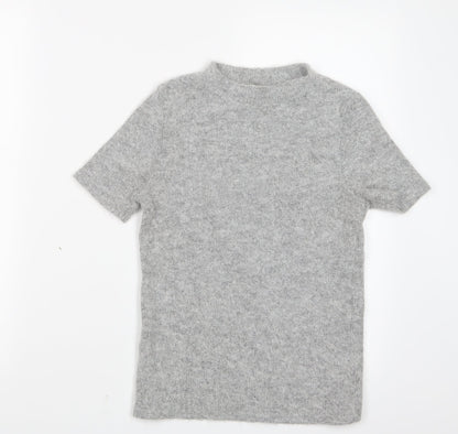 Womens UK Size 8 River Island Grey Basic T-Shirt