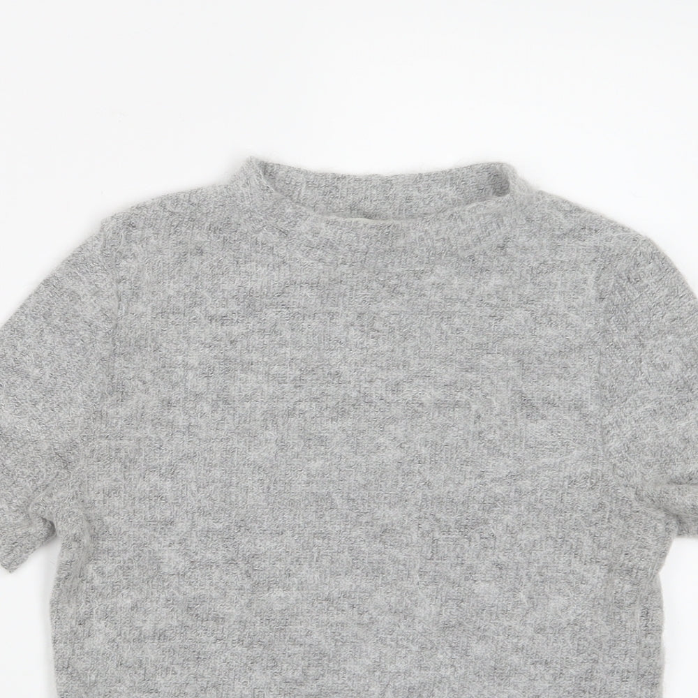 Womens UK Size 8 River Island Grey Basic T-Shirt