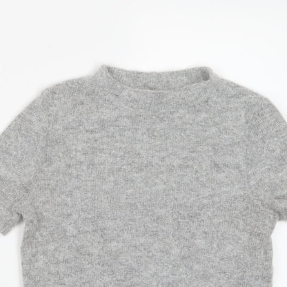 Womens UK Size 8 River Island Grey Basic T-Shirt