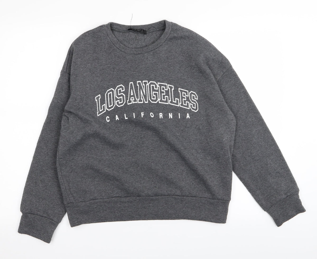 Additional front view of los andgeles women’s grey jumper, size UK 6