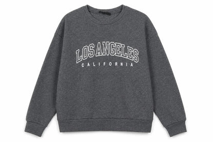 Front view of los andgeles women’s grey jumper, size UK 6