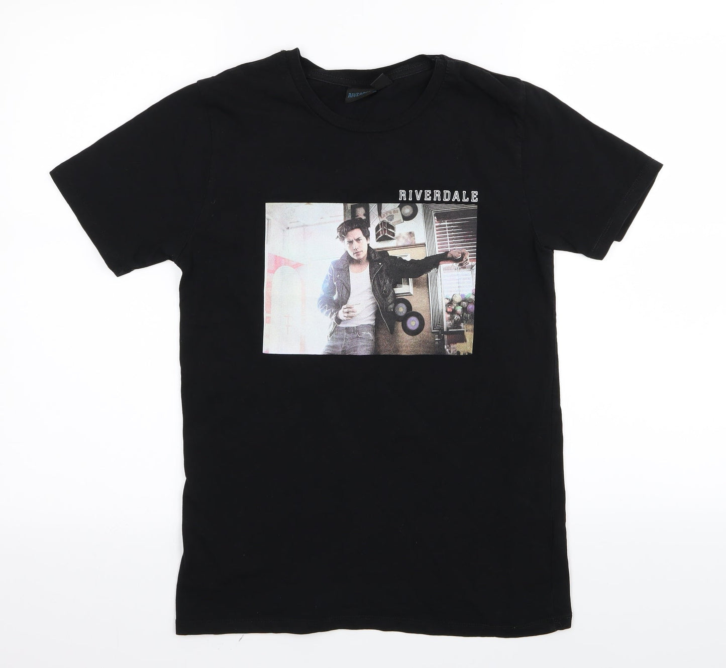 Womens UK Size XS Riverdale Black Basic T-Shirt