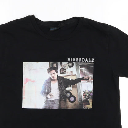 Womens UK Size XS Riverdale Black Basic T-Shirt