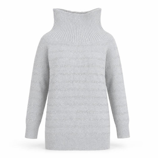 Wallis Womens Grey Striped  Pullover Jumper Size M