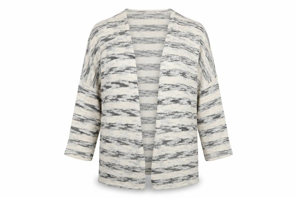 Front view of Primark women’s multicoloured striped cardigan jumper, size S