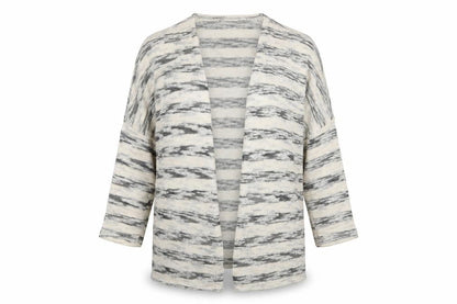 Front view of Primark women’s multicoloured striped cardigan jumper, size S