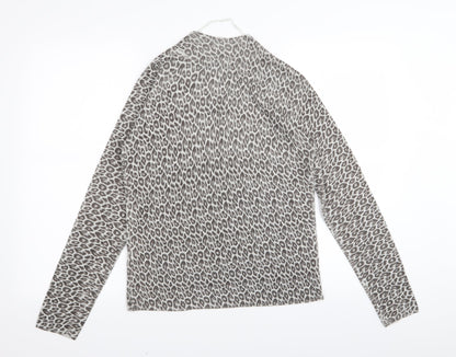 Primark Womens Grey Animal Print  Basic T-Shirt Size 10