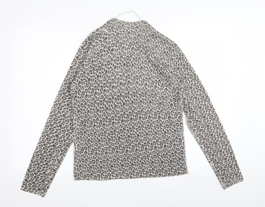 Primark Womens Grey Animal Print  Basic T-Shirt Size 10