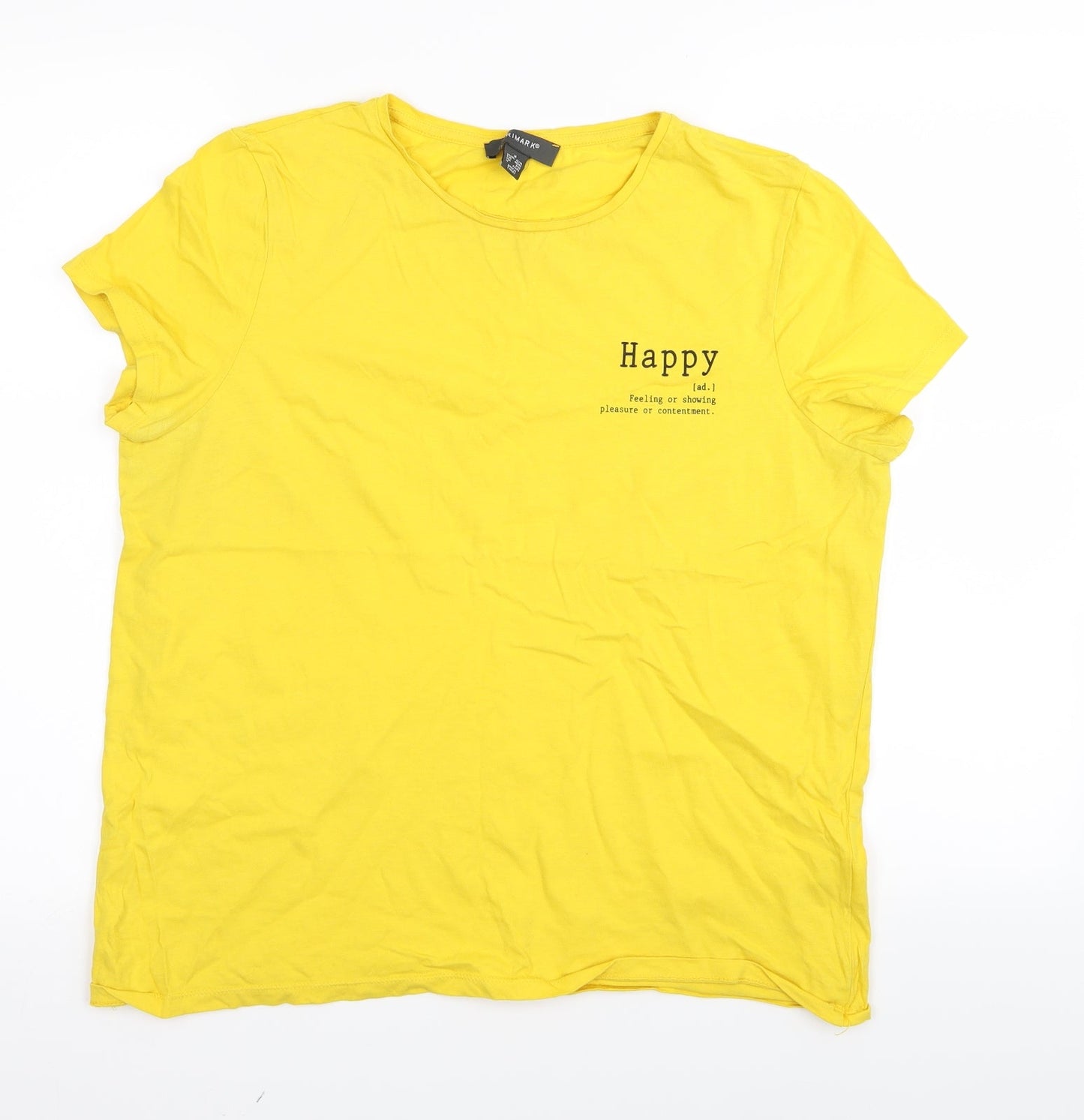 Primark Womens Yellow   Basic T-Shirt Size 12
