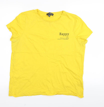 Primark Womens Yellow   Basic T-Shirt Size 12