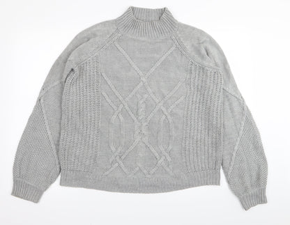 Front view of Dorothy Perkins women’s grey jumper, size UK 10