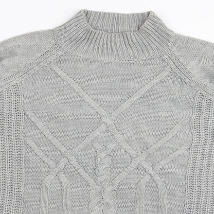 Close-up detail of Dorothy Perkins women’s grey jumper, size UK 10