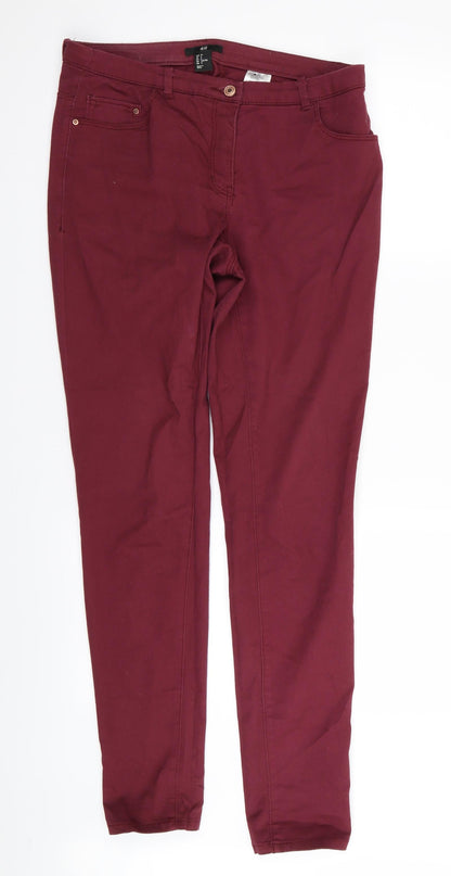 Womens UK Size 10 H&M Regular Fit Skinny Red Jeans