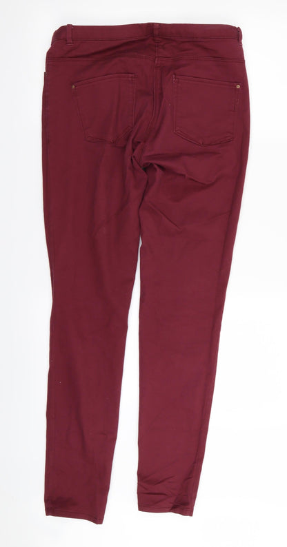 Womens UK Size 10 H&M Regular Fit Skinny Red Jeans