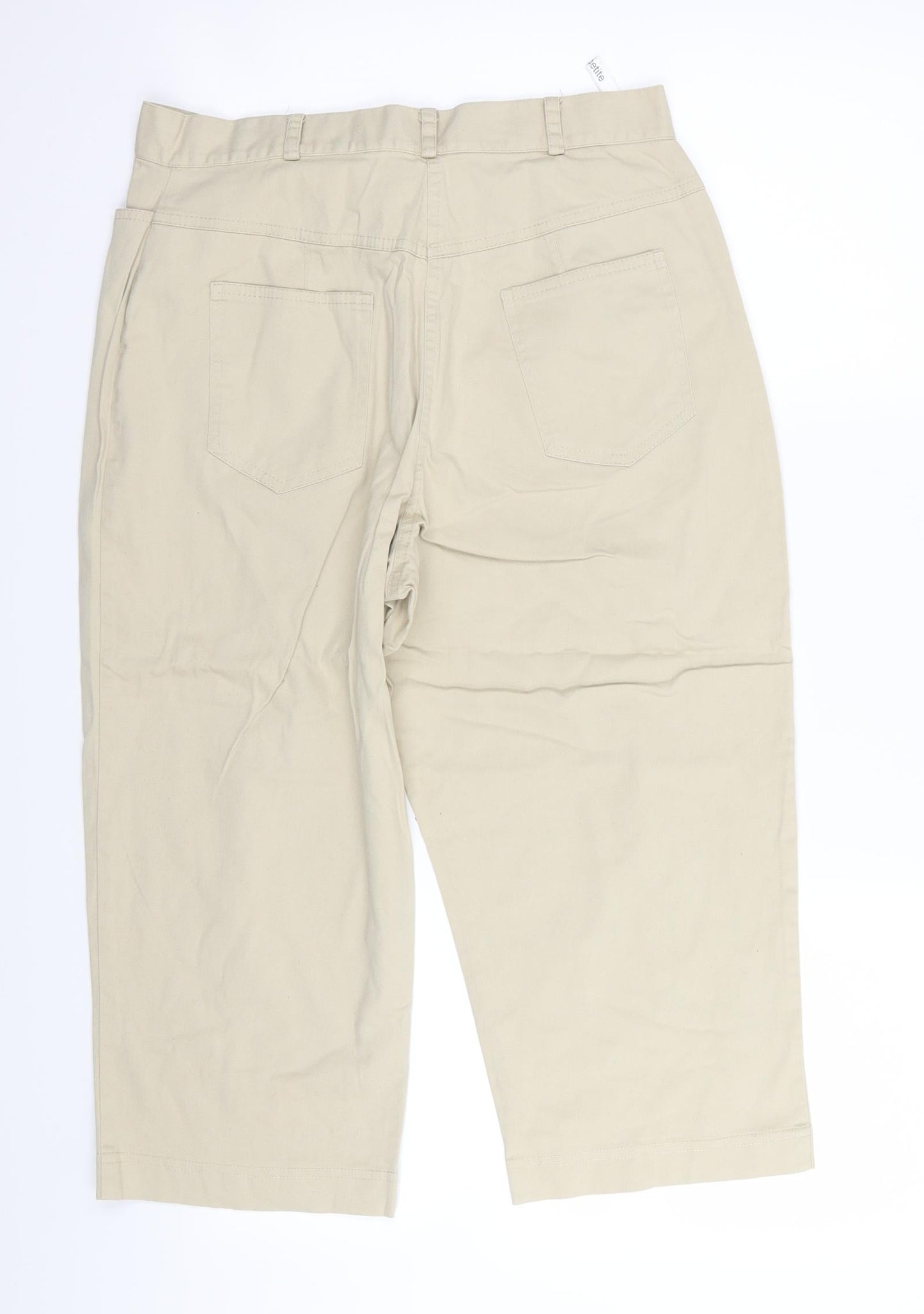Womens UK Size 14 BHS Regular Fit Capri Beige Trousers