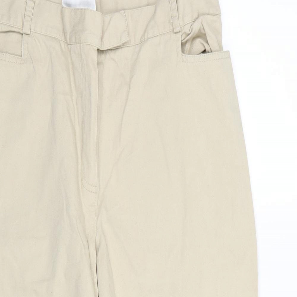 Womens UK Size 14 BHS Regular Fit Capri Beige Trousers