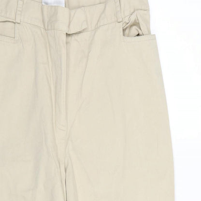 Womens UK Size 14 BHS Regular Fit Capri Beige Trousers