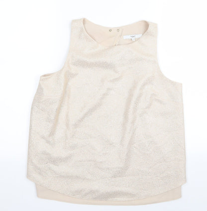 Womens UK Size 10 NEXT Gold Basic T-Shirt