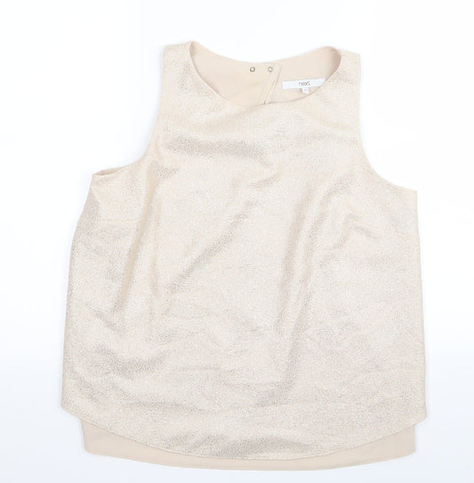 Womens UK Size 10 NEXT Gold Basic T-Shirt