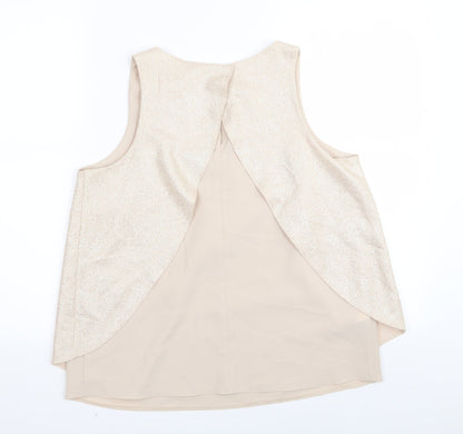 Womens UK Size 10 NEXT Gold Basic T-Shirt