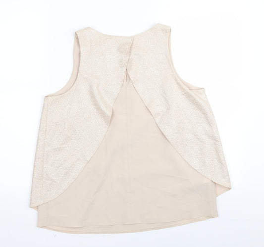 Womens UK Size 10 NEXT Gold Basic T-Shirt
