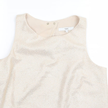 Womens UK Size 10 NEXT Gold Basic T-Shirt