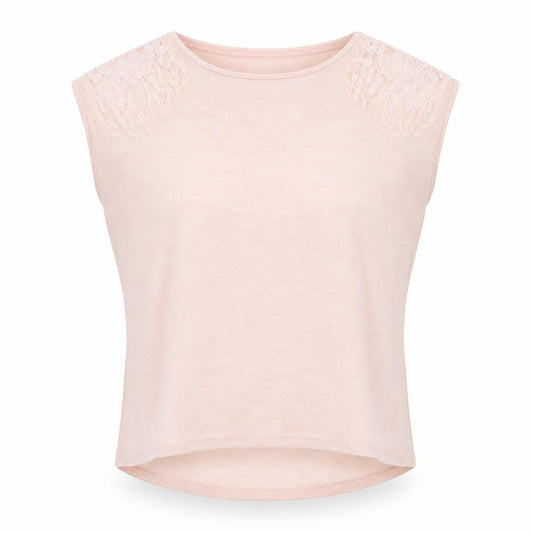 Womens UK Size S Apricot Pink Basic T-Shirt