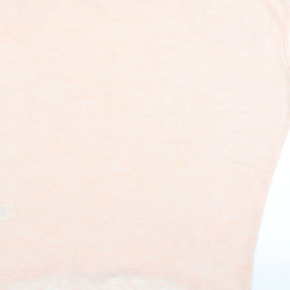 Womens UK Size S Apricot Pink Basic T-Shirt