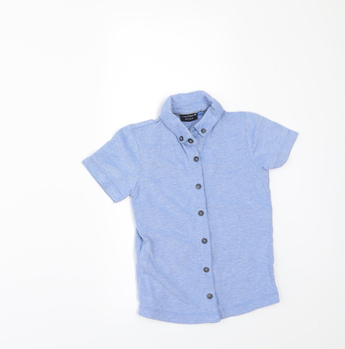 Front view of Next boys’ blue basic polo, size 3, years