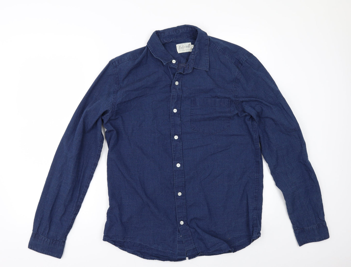 Mens UK Size M Onfire Blue  Button-Up Long Sleeve Casual Shirt