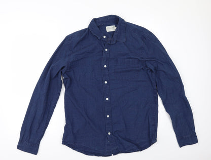 Mens UK Size M Onfire Blue  Button-Up Long Sleeve Casual Shirt