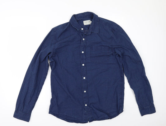 Mens UK Size M Onfire Blue  Button-Up Long Sleeve Casual Shirt