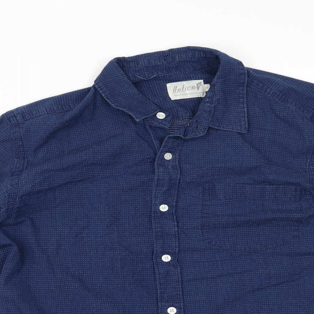 Mens UK Size M Onfire Blue  Button-Up Long Sleeve Casual Shirt