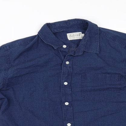 Mens UK Size M Onfire Blue  Button-Up Long Sleeve Casual Shirt
