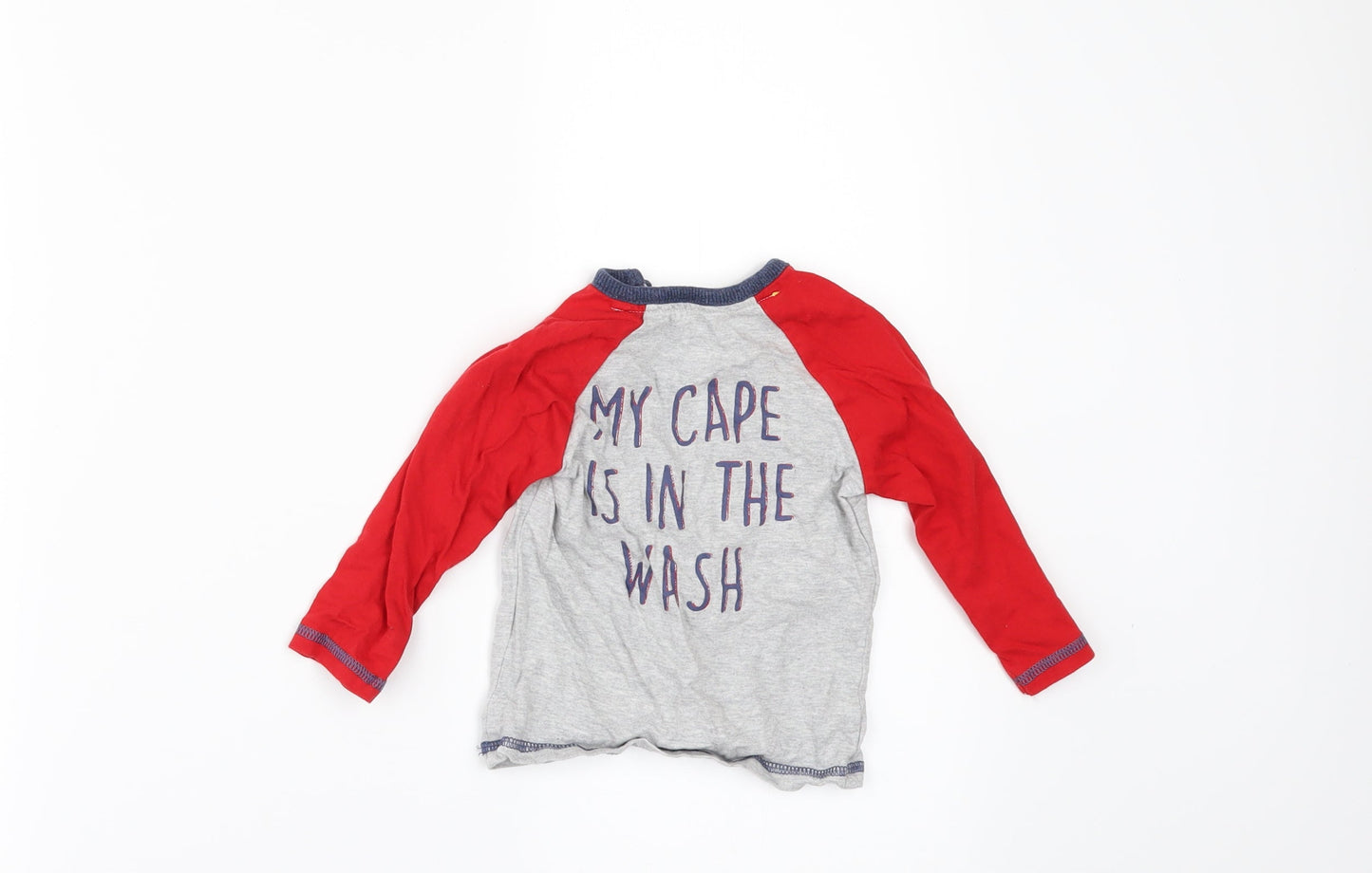 George Baby Grey   Basic T-Shirt Size 6-9 Months  - DADDYS LITLLE SUOER HERO