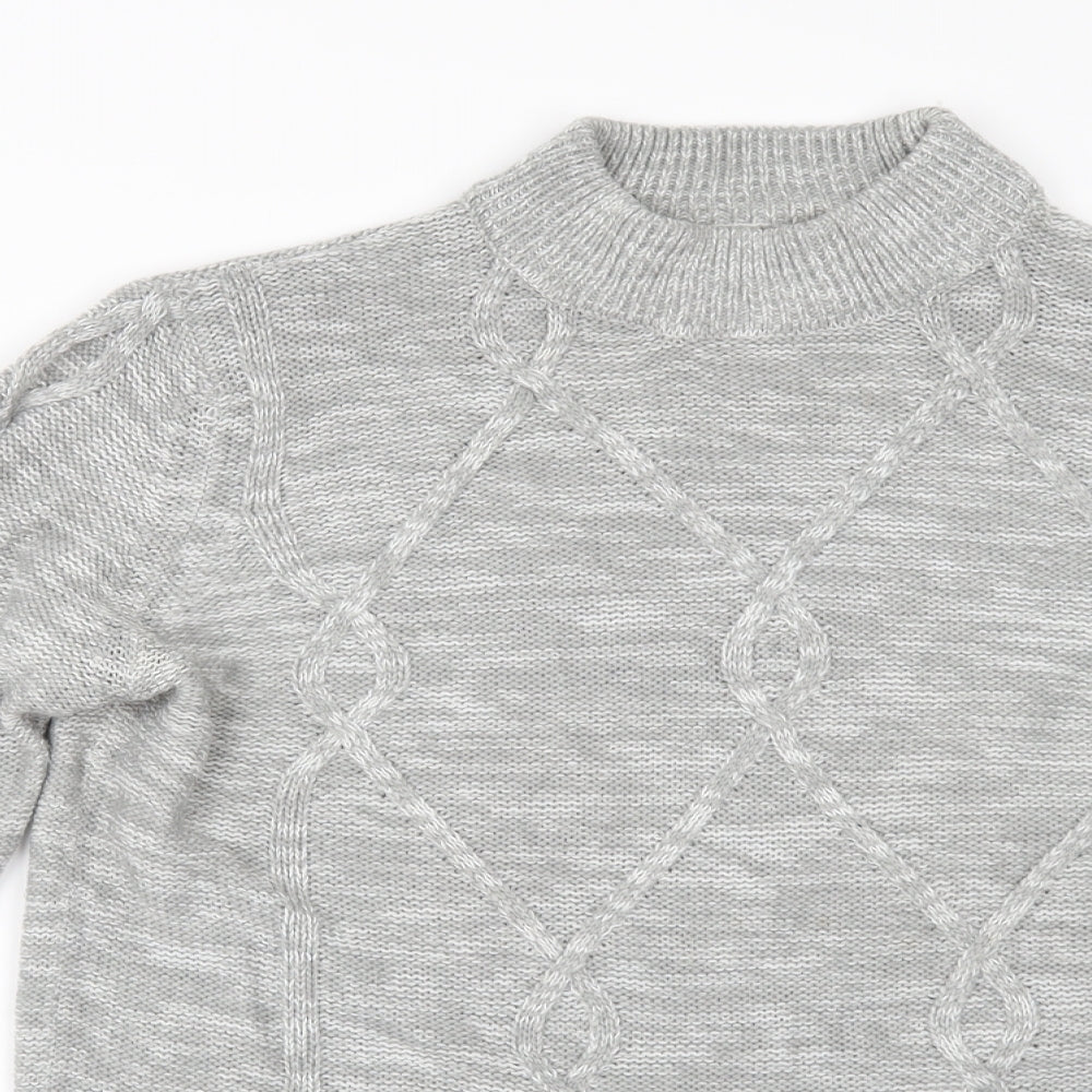 Close-up detail of Papaya women’s grey jumper, size L