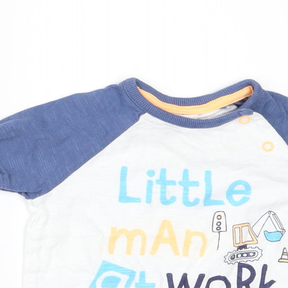 George Boys White   Basic T-Shirt Size 6-9 Months  - LITTLE MAN AT WORK