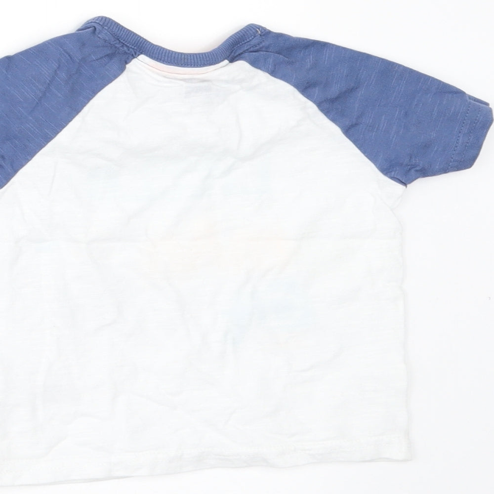 George Boys White   Basic T-Shirt Size 6-9 Months  - LITTLE MAN AT WORK