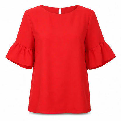 Womens UK Size 8 New Look Red Tunic Blouse