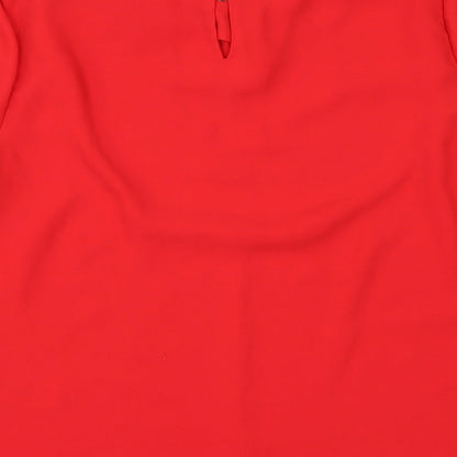 Womens UK Size 8 New Look Red Tunic Blouse