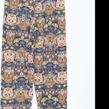 TU Womens Multicoloured Geometric  Cropped Leggings Size 10