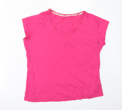 Front view of Marks & Spencer women’s pink solid top pyjama top, size UK 12