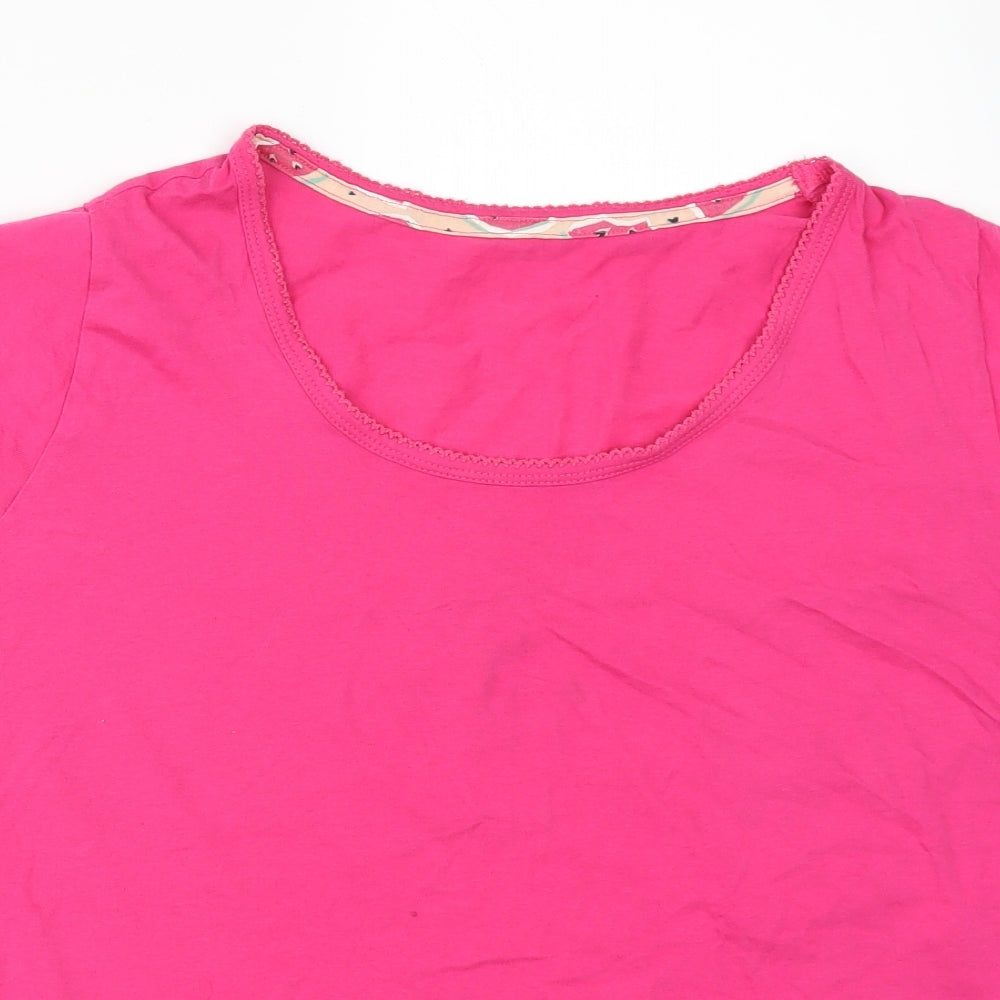 Close-up detail of Marks & Spencer women’s pink solid top pyjama top, size UK 12