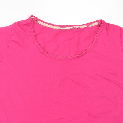 Close-up detail of Marks & Spencer women’s pink solid top pyjama top, size UK 12