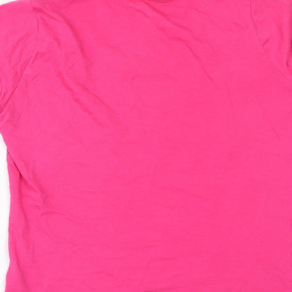 Brand and care label for Marks & Spencer women’s pink solid top pyjama top, size UK 12