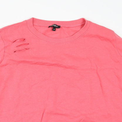 Close-up detail of Pep&Co women’s pink pullover sweatshirt, size UK 10