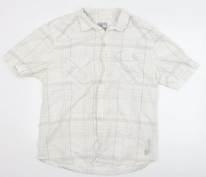 Urban Spirit Mens White Check   Button-Up Size XL