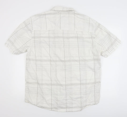 Urban Spirit Mens White Check   Button-Up Size XL