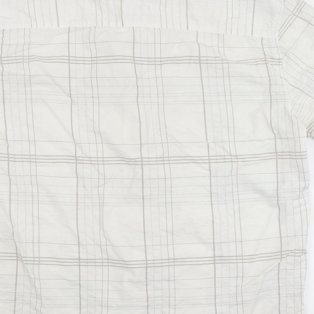 Urban Spirit Mens White Check   Button-Up Size XL